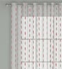 Pink Abstract Polyester 7 Ft Sheer Eyelet Door Curtain
