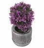Pink Polyester Artificial Bonsai Plant With Grey Resin Pot