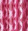 Pink Polyester Ethnic Motif 5FT Light Filtering Eyelet Window Curtains (Pack of 2)