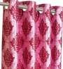 Pink Polyester Ethnic Motif 5FT Light Filtering Eyelet Window Curtains (Pack of 2)