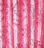 Pink Polyester Floral 9FT Light Filtering Eyelet Long Door Curtains (Pack of 2)