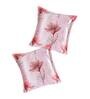 Pink Floral Polyester Blend 24 x 24 Inch Cushion Covers (Set of 2)