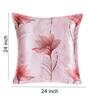 Pink Floral Polyester Blend 24 x 24 Inch Cushion Covers (Set of 2)