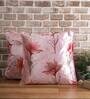 Pink Floral Polyester Blend 24 x 24 Inch Cushion Covers (Set of 2)