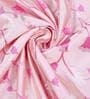 Pink Polyester Floral 5 Ft Light Filtering Eyelet 1 Piece Window Curtain