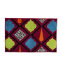 Maroon Traditional Polyester 34x22 Inches AntiSkid Bath Mat