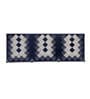 Blue Checkered Polyester Chenille 5 Seater Sofa Cover