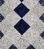 Blue Checkered Polyester Chenille 5 Seater Sofa Cover