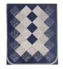 Blue Checkered Polyester Chenille 5 Seater Sofa Cover
