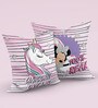 Pink Polyester Disney 16x16 inches Reversible Kids Cushion (1 Pc)