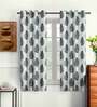 Grey Traditional Polyester 5 Ft Semisheer Eyelet Window Curtains (Set of 2)