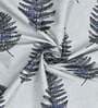 Grey Floral Polyester 7 Ft Semisheer Eyelet Door Curtains (Set of 2)