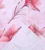 Pink Polyester Floral 5ft Light Filtering Eyelet 2 Pcs Window Curtains