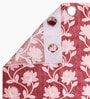 Pink Polyester Floral Light Filtering Eyelet 5 Feet Window Curtains (2 Pc)