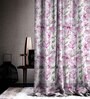 Pink Polyester Floral 5Ft Sheer Eyelet Window Curtains (Pack of 2)