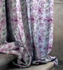 Pink Polyester Floral 5Ft Sheer Eyelet Window Curtains (Pack of 2)