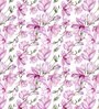 Pink Polyester Floral 5Ft Sheer Eyelet Window Curtains (Pack of 2)