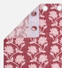 Pink Polyester Floral Light Filtering Eyelet 7 Feet Door Curtains (2 Pc)