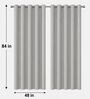 Pink Polyester Floral Light Filtering Eyelet 7 Feet Door Curtains (2 Pc)