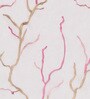 Pink Polyester Floral 7ft Sheer Eyelet 1 Pc Door Curtain