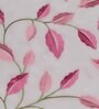 Pink Floral Polyester 7 Ft Sheer Eyelet Door Curtain
