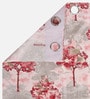 Pink Polyester Floral Light Filtering Eyelet 9 Feet Door Curtains (2 Pc)