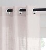 Pink Polyester Floral 9Ft Sheer Eyelet Long Door Curtains (Pack of 2)