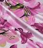Pink Floral Polyester 9 Ft Semisheer Eyelet Door Curtains (Set of 2)