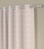 Pink Polyester Abstract 7ft Semisheer Eyelet (2 Pc) Door Curtains