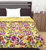 Pink Floral Polyester 120 GSM Single Bed Reversible Dohar