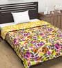 Pink Floral Polyester 120 GSM Single Bed Reversible Dohar
