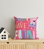 Pink Polyester Peppa 16x16 inches Reversible Kids Cushion (1 Pc)