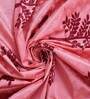 Pink Floral Polyester 9 Ft Semisheer Eyelet Door Curtain