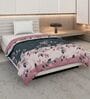 Pink Polyester Solid 105 GSM Single Bed Comforter