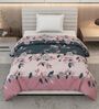 Pink Polyester Solid 105 GSM Single Bed Comforter