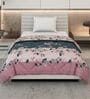 Pink Polyester Solid 105 GSM Single Bed Comforter