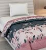 Pink Polyester Solid 105 GSM Single Bed Comforter