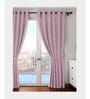 Pink Polyester Solid 5Ft Blackout Eyelet Window Curtain (1 Pc)