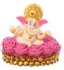 Lord Ganesha Pink & White Polyresin Idol