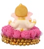 Lord Ganesha Pink & White Polyresin Idol
