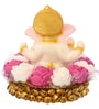 Lord Ganesha Pink & White Polyresin Idol