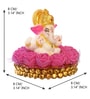 Lord Ganesha Pink & White Polyresin Idol