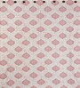 Pink Poleyster Camrin Leaves 7 Feet Semi Transperency Ring Top Door Curtains 2Pcs