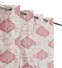 Pink Poleyster Camrin Leaves 9 Feet Semi Transperency Ring Top Long Door Curtains 2Pcs