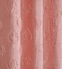 Pink Poleyster Floral 7 Feet Semi Transperency Ring Top Door Curtains 2Pcs
