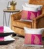 Pink Polyster Set Of 5 Printed 12x12 Inch Square Paisley Boota Cushion Covers