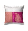 Pink Polyster Set Of 5 Printed 12x12 Inch Square Paisley Boota Cushion Covers
