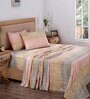 Pink Assorted 200 TC Cotton King Bedsheet With 2 Pillow Covers,2 Bath Towels and Box