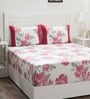 Pink Assorted 200 TC Cotton King Bedsheet With 2 Pillow Covers,2 Bath Towels and Box