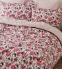 Pink Printed 180 TC Pure Cotton King Sized Bedsheet with 2 Pillow Covers